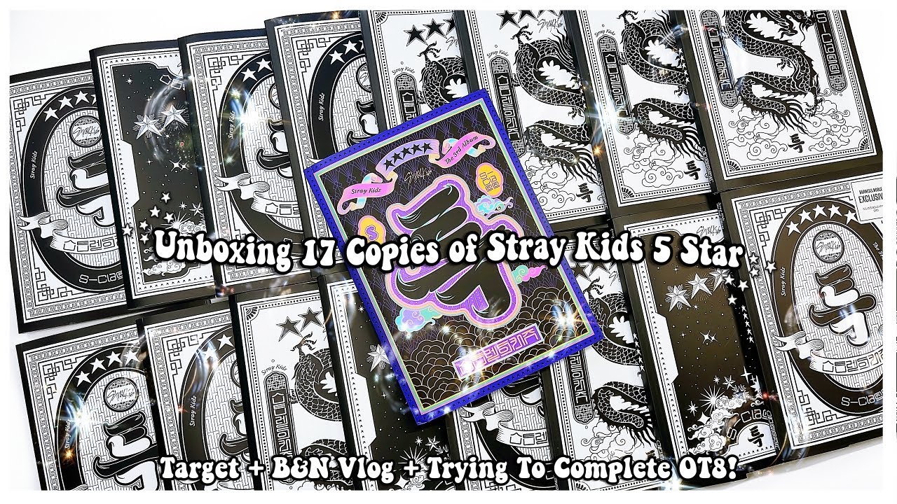 UNBOXING 17 COPIES OF STRAY KIDS 5 STAR ✰ Target and B&N Vlog +