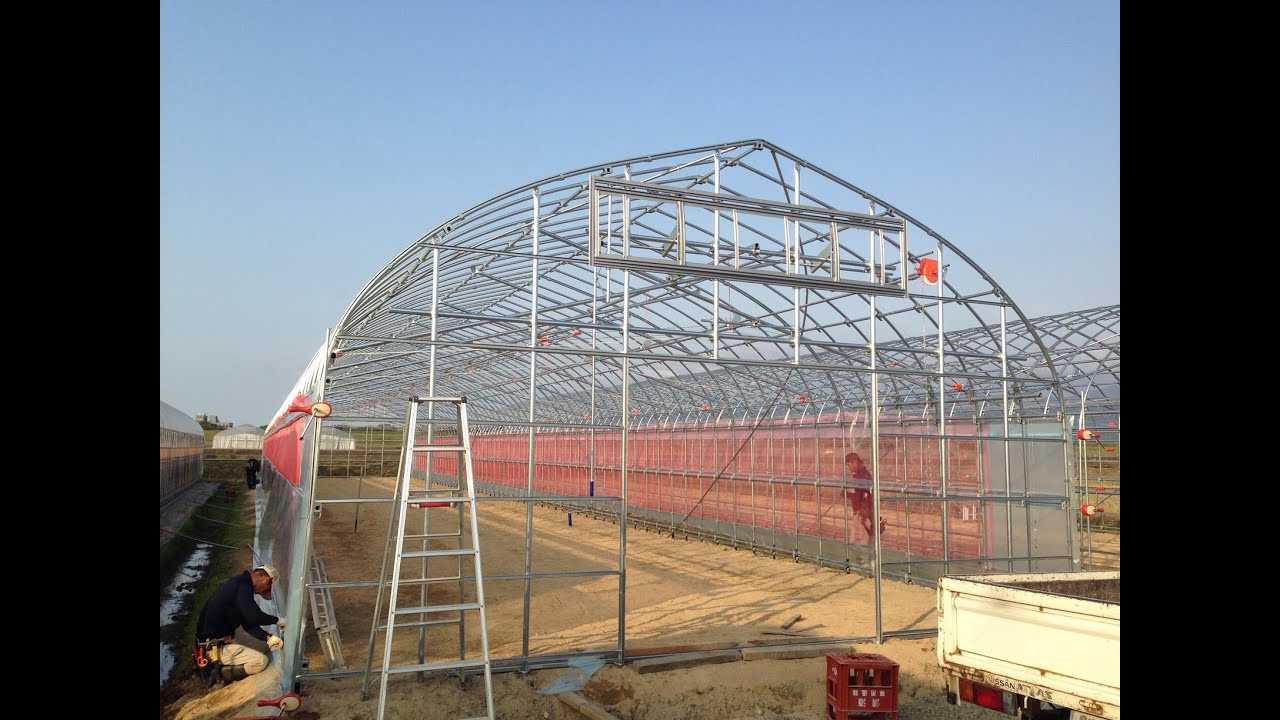 農業用パイプハウス(ビニールハウス)の建て方をCAD画面を使って説明