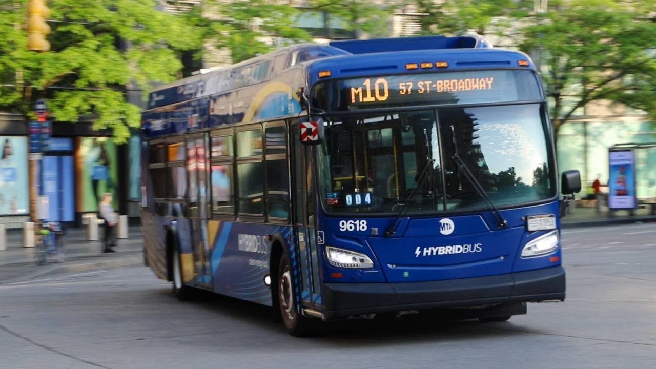 NYCT Bus: 2021 New Flyer XDE40 #9618 on the M10 at Columbus Circle