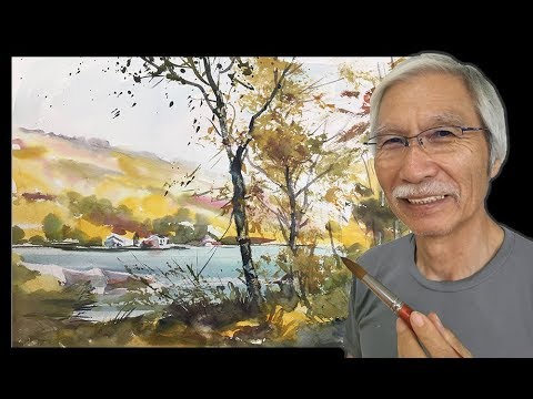 Basics of watercolor painting: Tips for drawing lakes and autumn