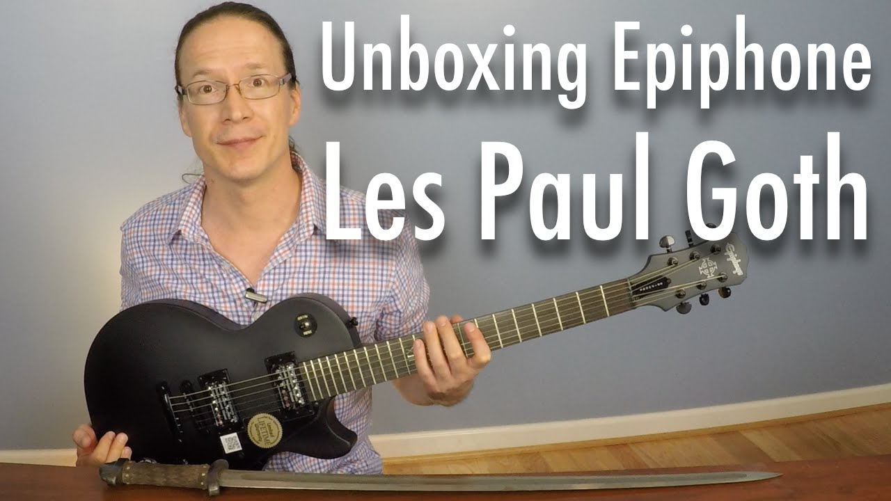 Unboxing: Epiphone Les Paul Studio Goth Electric Guitar - YouTube