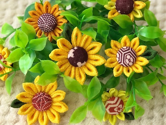 100均材料だけで つまみ細工】kanzashi flower バザーなどにも