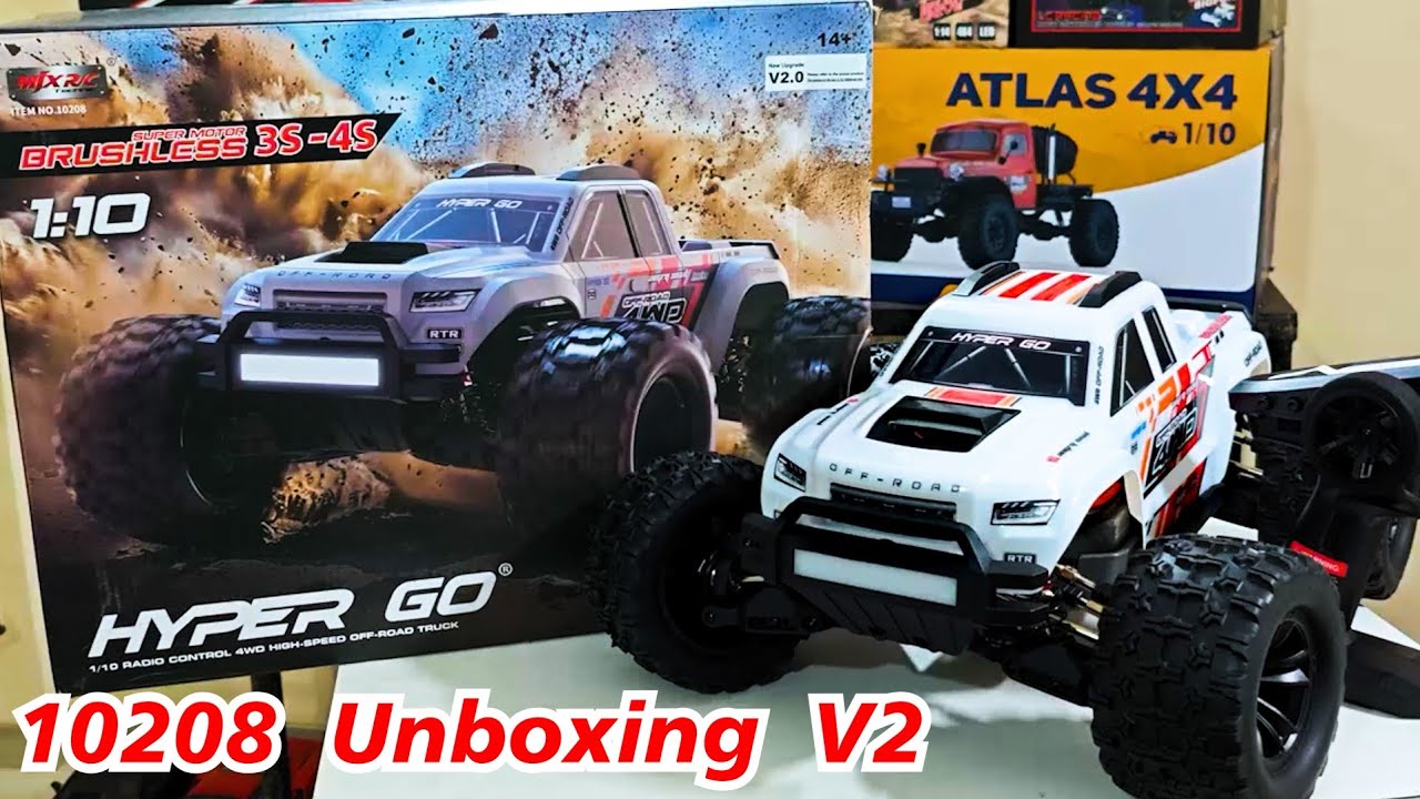 Mjx Hyper GO 10208 V2 1/10th Scale Rc Monster Truck Unboxing