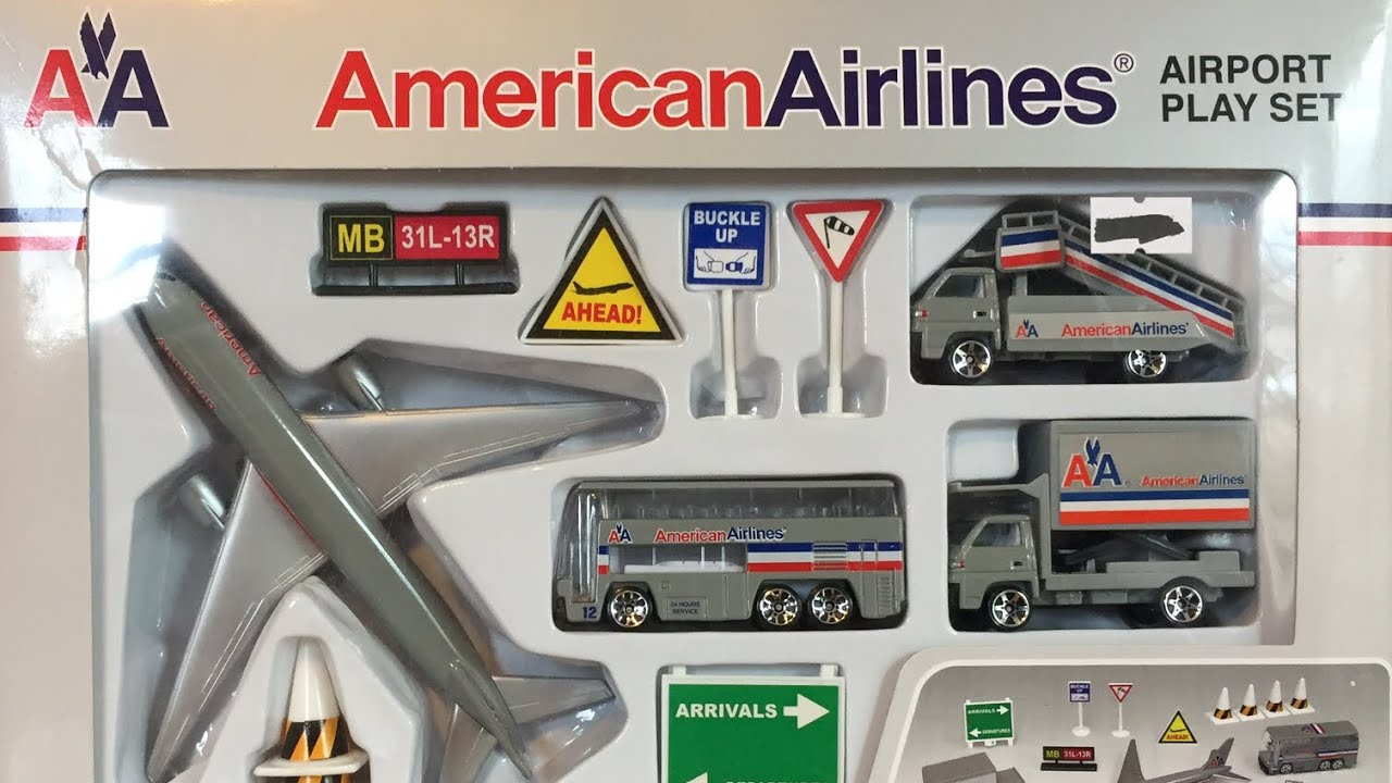 Daron American Airlines Airport Playset Review - YouTube