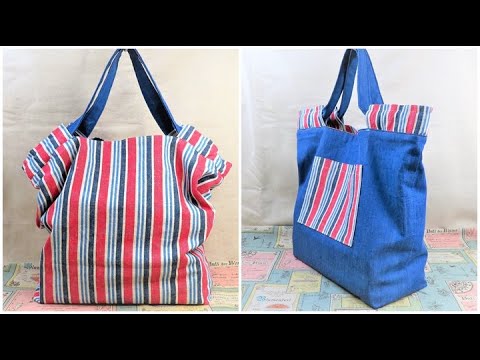 マイバッグ作り方 sewing tutorial ギャザートートバッグ - YouTube