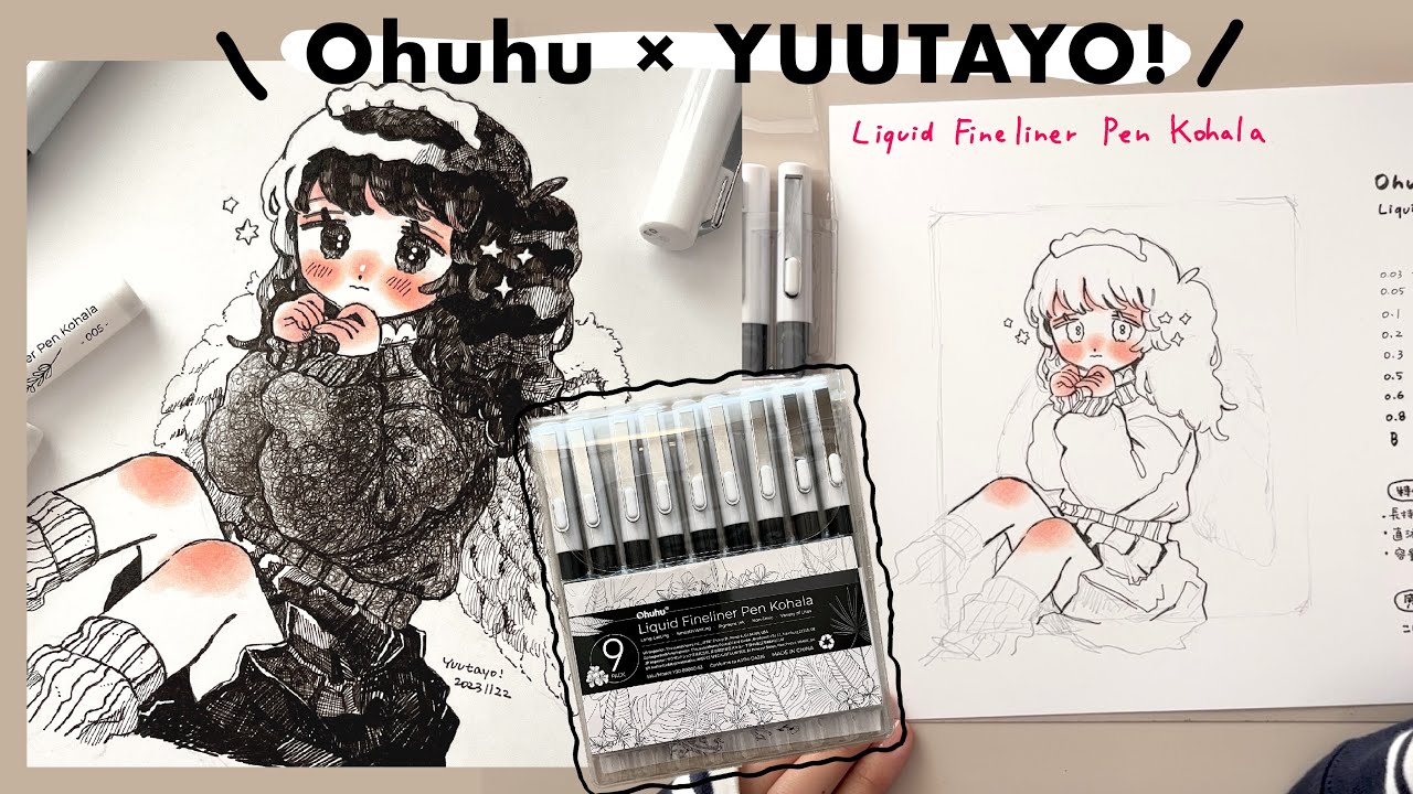 ohuhu 】オリジナルイラストメイキング#39/ 質感を意識したペン画