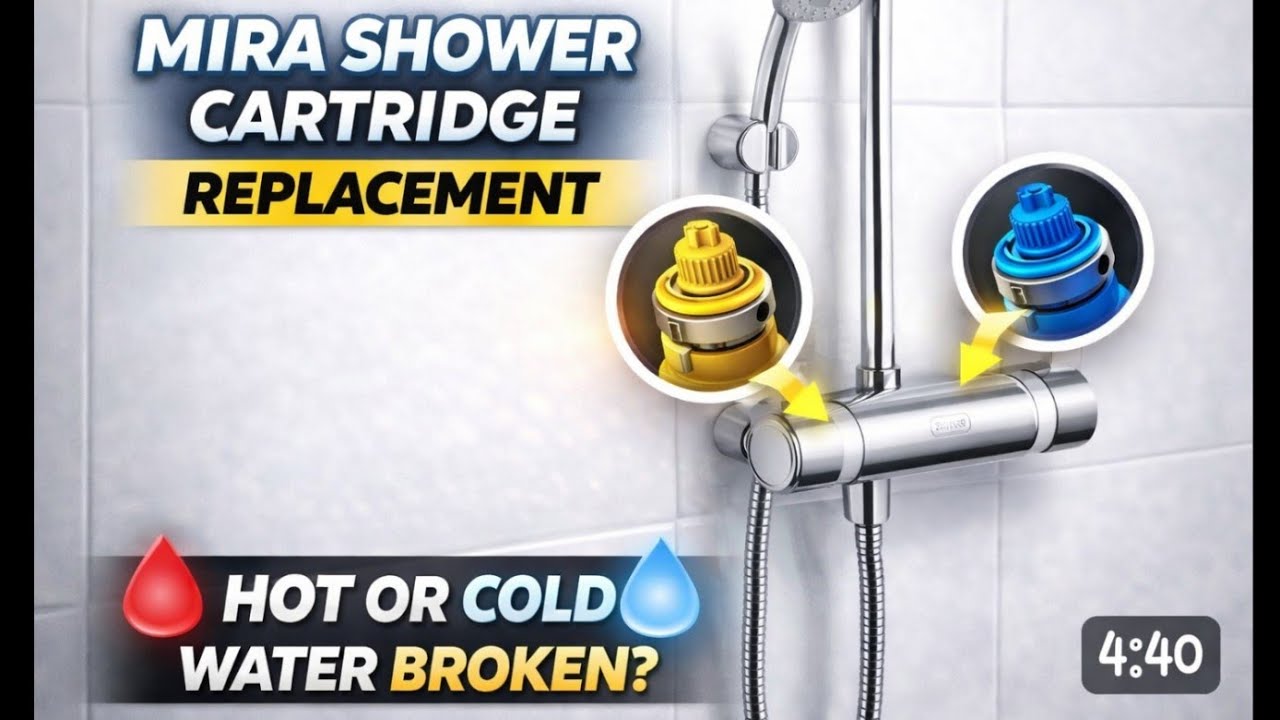Mira agile shower cartridge replacement hot or cold shower - YouTube