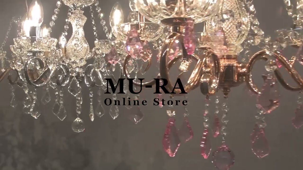 5灯シャンデリア LED対応 「アンリ」クリスタルが美しいデザイン