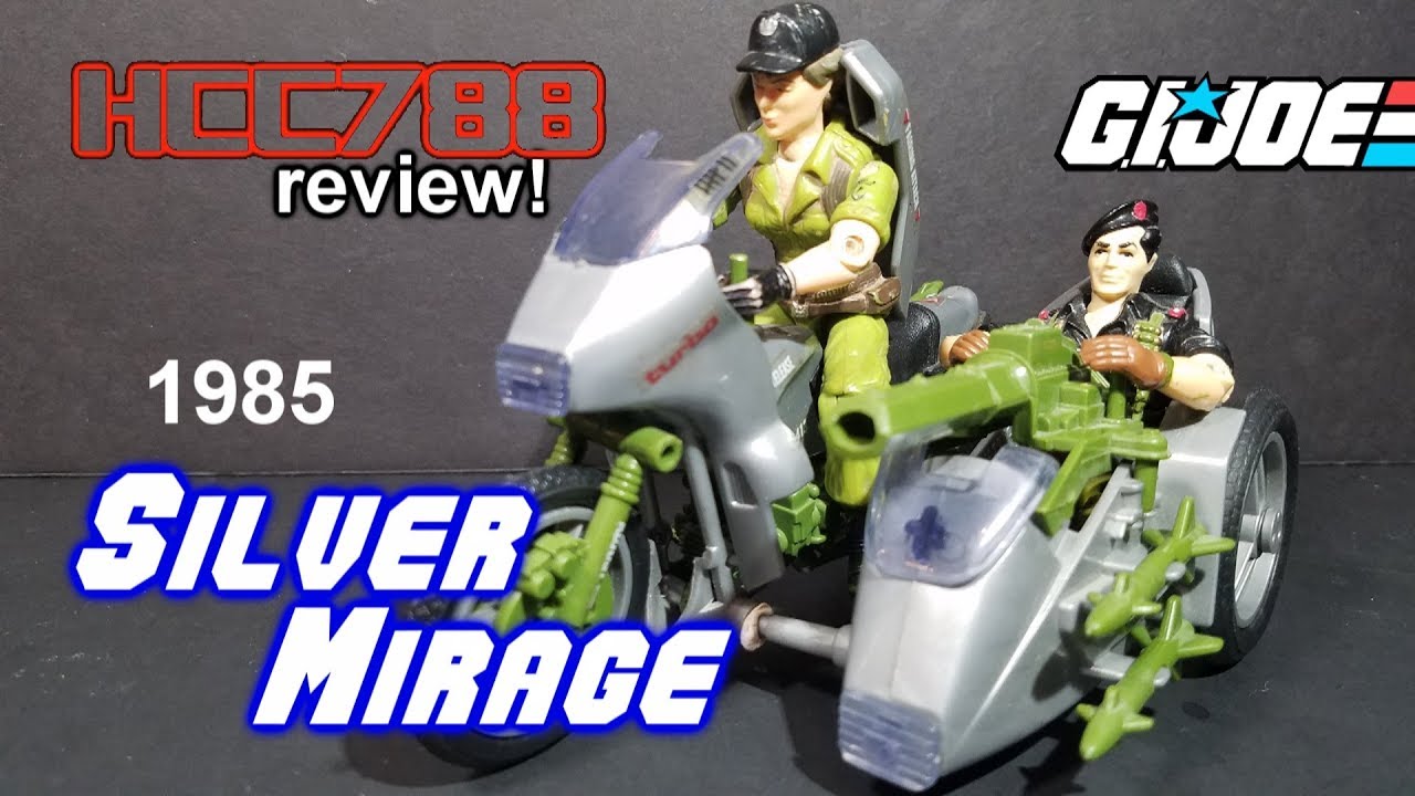 HCC788 - 1985 SILVER MIRAGE motorcycle - Vintage G.I. Joe toy