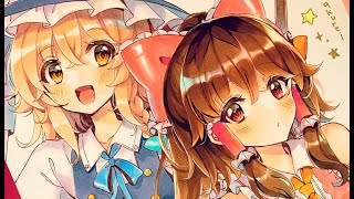 copic】霊夢と魔理沙描いてみた【イラストメイキング 】東方proect