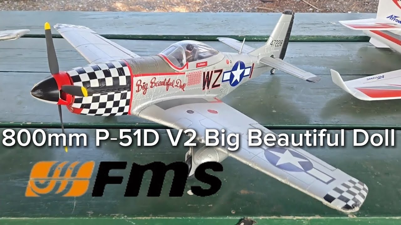 FMS 800mm P‑51D V2 Big Beautiful Doll - YouTube