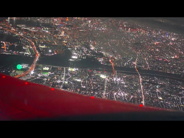 絶景】飛行機からの東京夜景 - YouTube