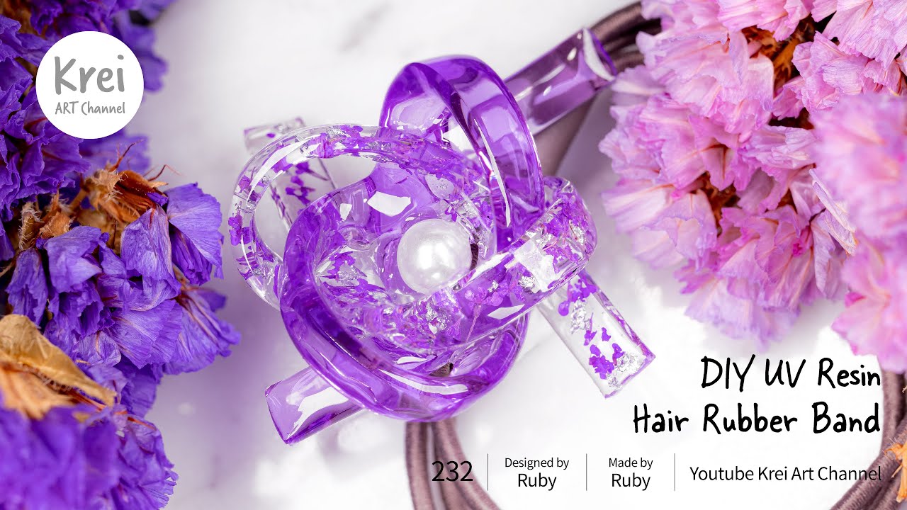 モールドなしUV レジン】UV Resin - DIY Hair Rubber Band with Dried