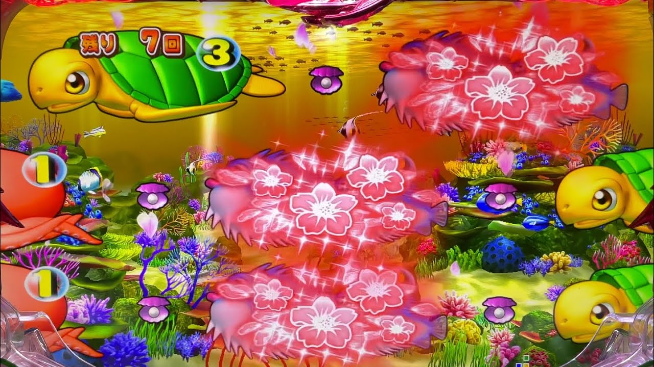 動画】Pスーパー海物語沖縄5桜199ver、家パチで桜ライトを満喫