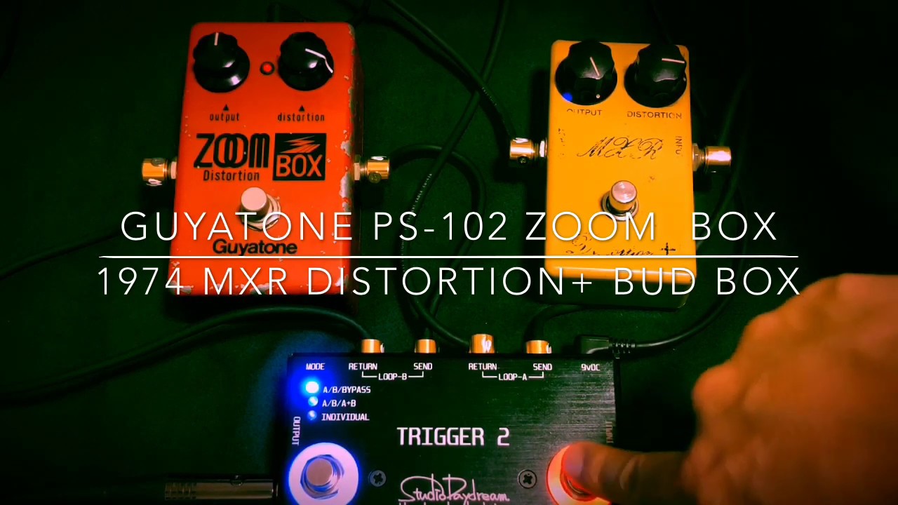 Guyatone PS-102 ZOOM BOX Distortion vs 1974 MXR Distortion+ Script