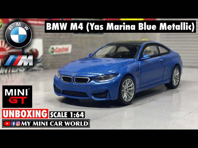 MY MINI CAR WORLD】UNBOXING MINI GT 1/64 BMW M4 (Yas Marina Blue