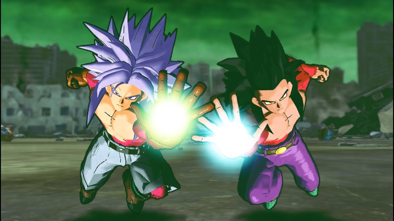 悟天SSJ4とトランクスSSJ4のフュージョンでゴテンクスSSJ4