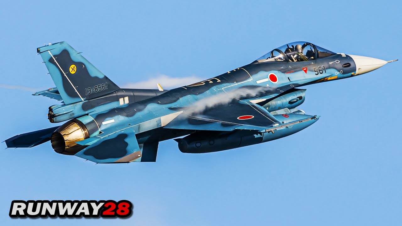 JASDF MITSUBISHI F-2A ZERO VIPER; Emergency Landing Tsuiki - YouTube