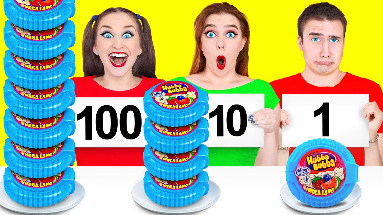 1, 10 or 100 Layers of Food Challenge By Multi DO - YouTube