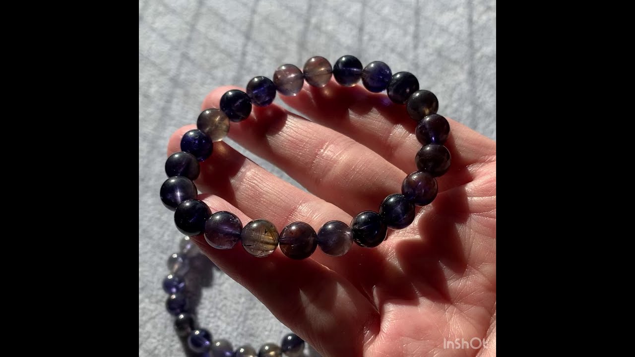 高品質]カラーチェンジアイオライトブレスレット（約8.5mm玉） - 埼玉