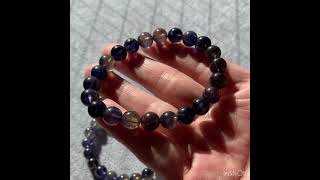 高品質]カラーチェンジアイオライトブレスレット（約8.5mm玉） - 埼玉