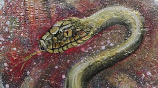 油絵】【巳年】 #油絵 #手書き #アート #絵画 #絵 #油彩画 #美術 #巳年