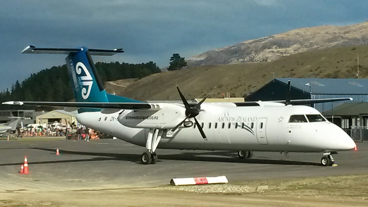 Final Air New Zealand/Air Nelson Dash 8 Q300 takeoff from Wanaka
