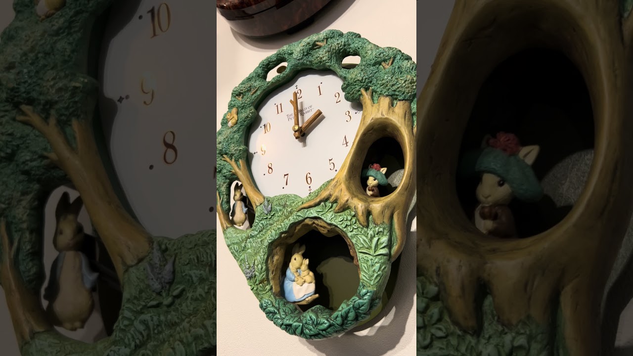 RHYTHM製メロディ時計 ピーターラビットM776 - YouTube