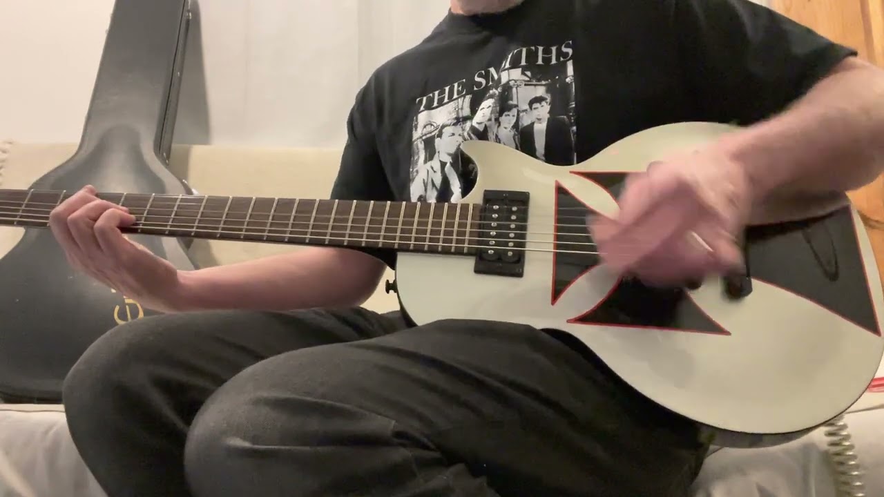 2004 Epiphone Les Paul Baritone Iron Cross Silver Metallic MIK