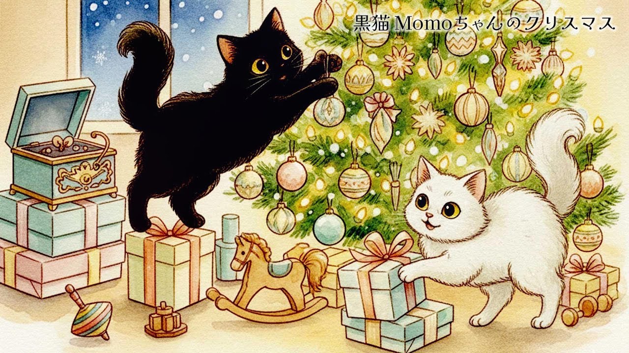 🎄 黒猫momoちゃんのクリスマス【Christmas Music Box Pop × Nostalgic