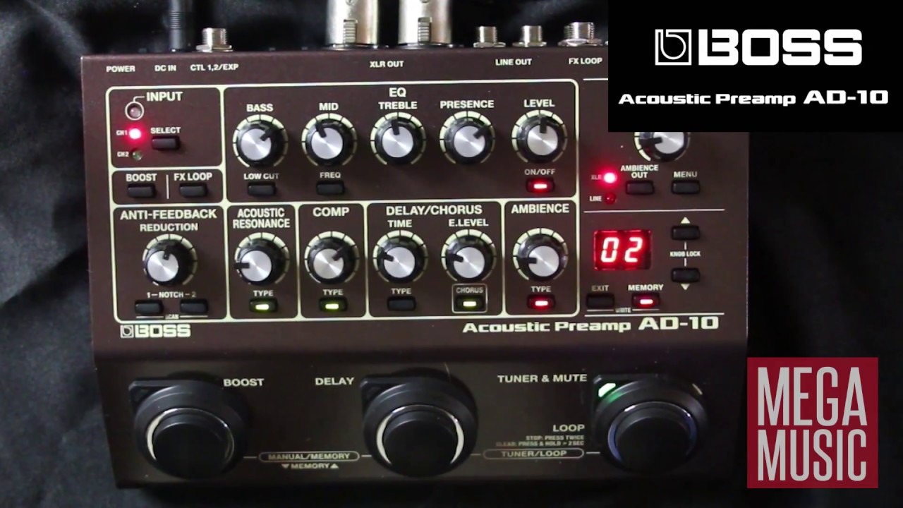 BOSS AD-10 Acoustic Preamp Review (AD10) - YouTube