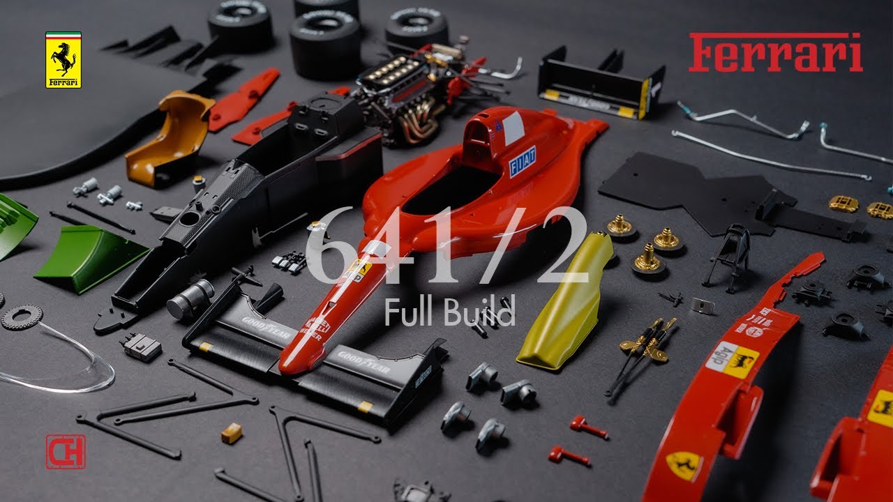 Building Fujimi Ferrari 641/2 1/20 Scale Model Assembly Kit - YouTube