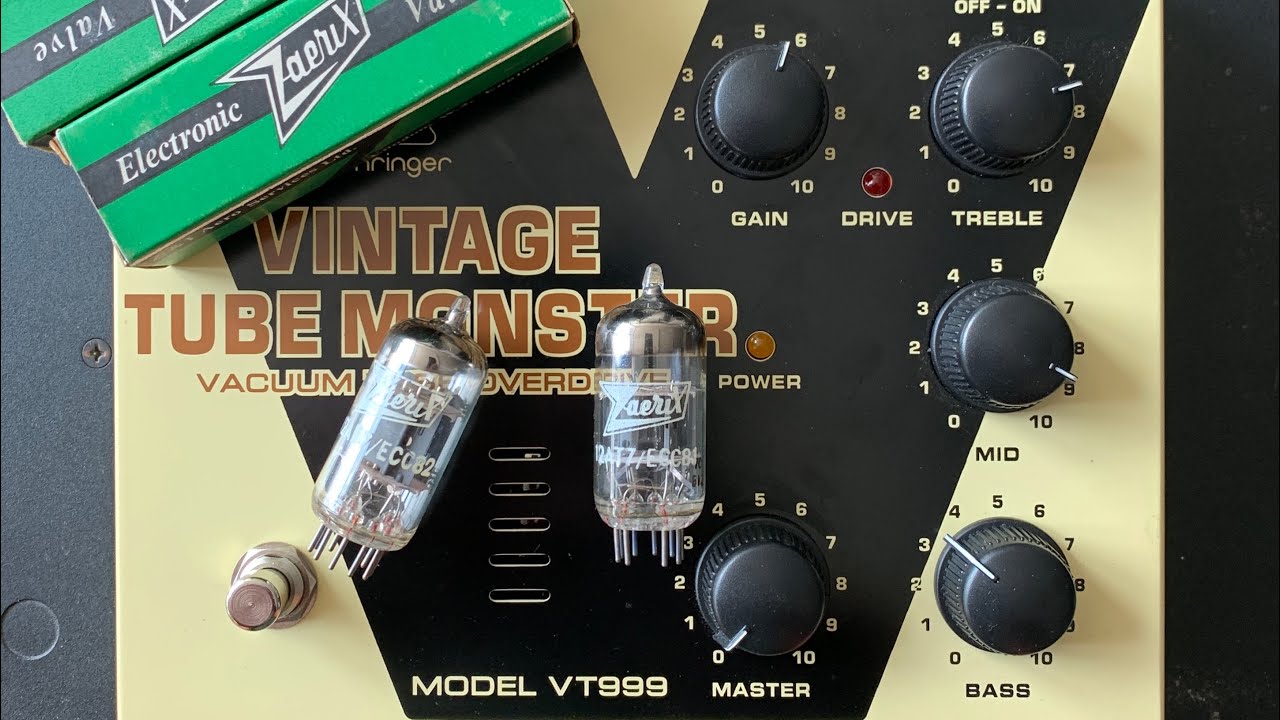 Behringer VT999 の真空管交換: 純正の 12AX7 バルブを 12AT7 & 12AU7