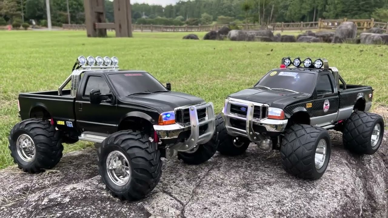 タミヤ F-350 ハイリフトコンビ！ TAMIYA FORD F-350 HIGH-LIFT - YouTube