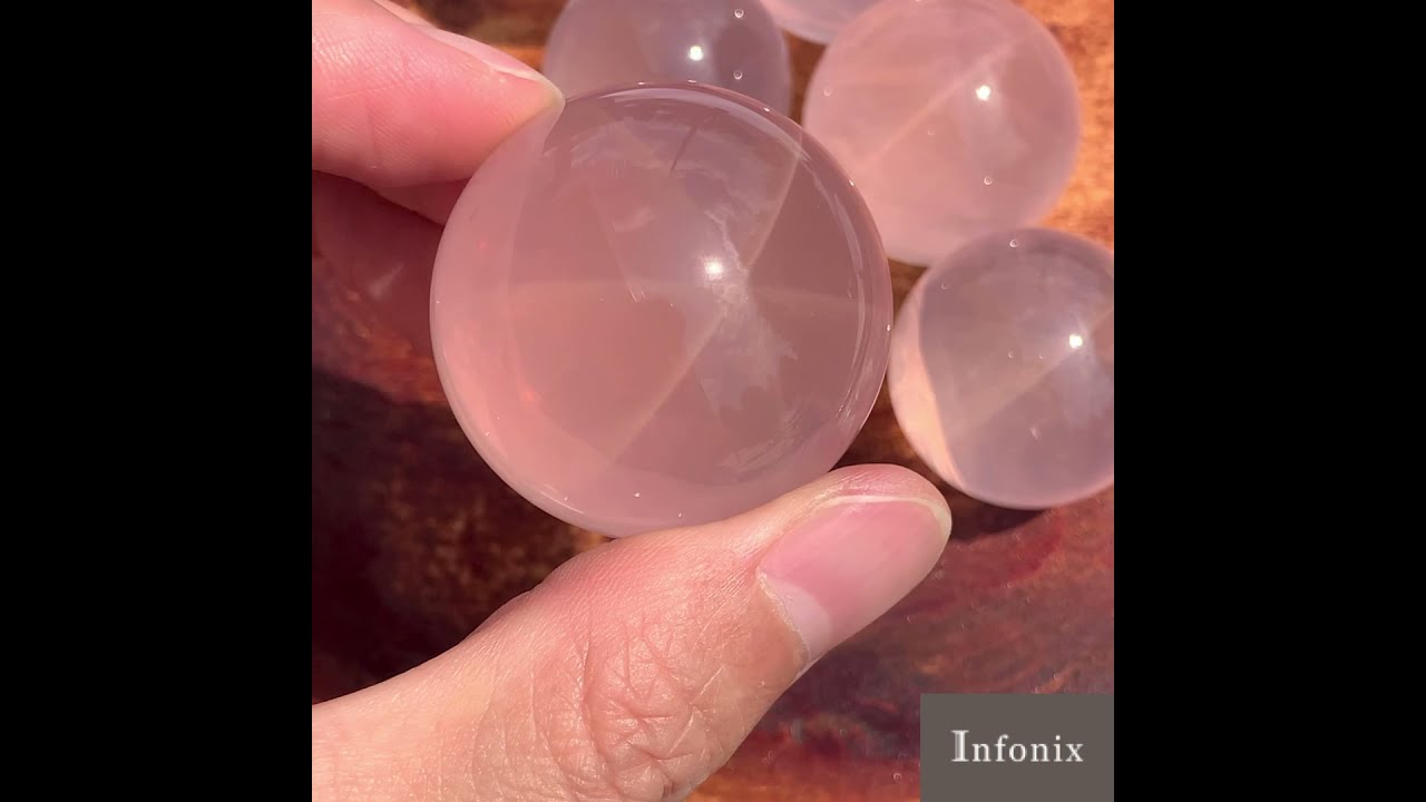 高品質]マダガスカル産スターローズクォーツ丸玉/スフィア（直径32.1mm