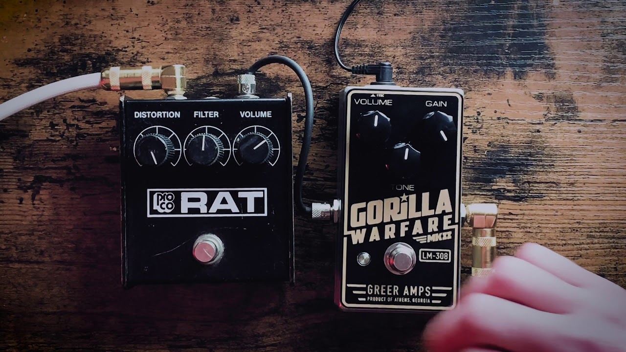 Greer Amps Gorilla Warfare MKII vs Vintage Rat - YouTube