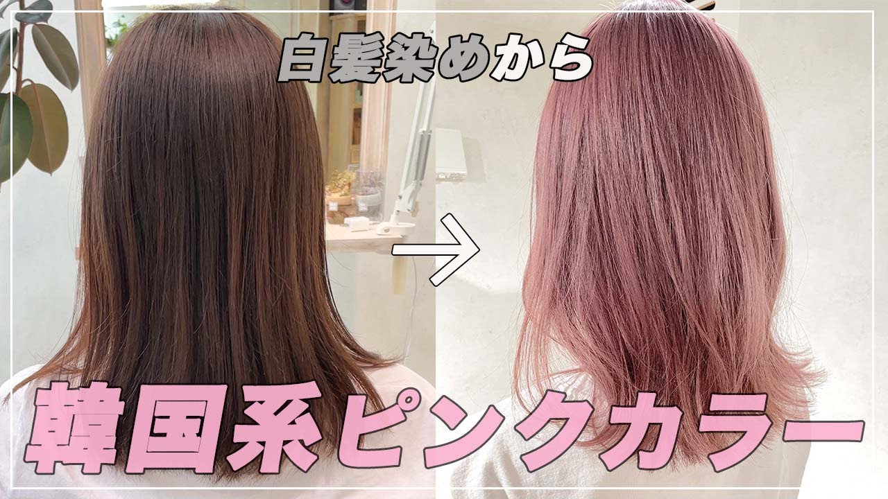 Korean Style] Transform your gray hair into pink color [Bleach