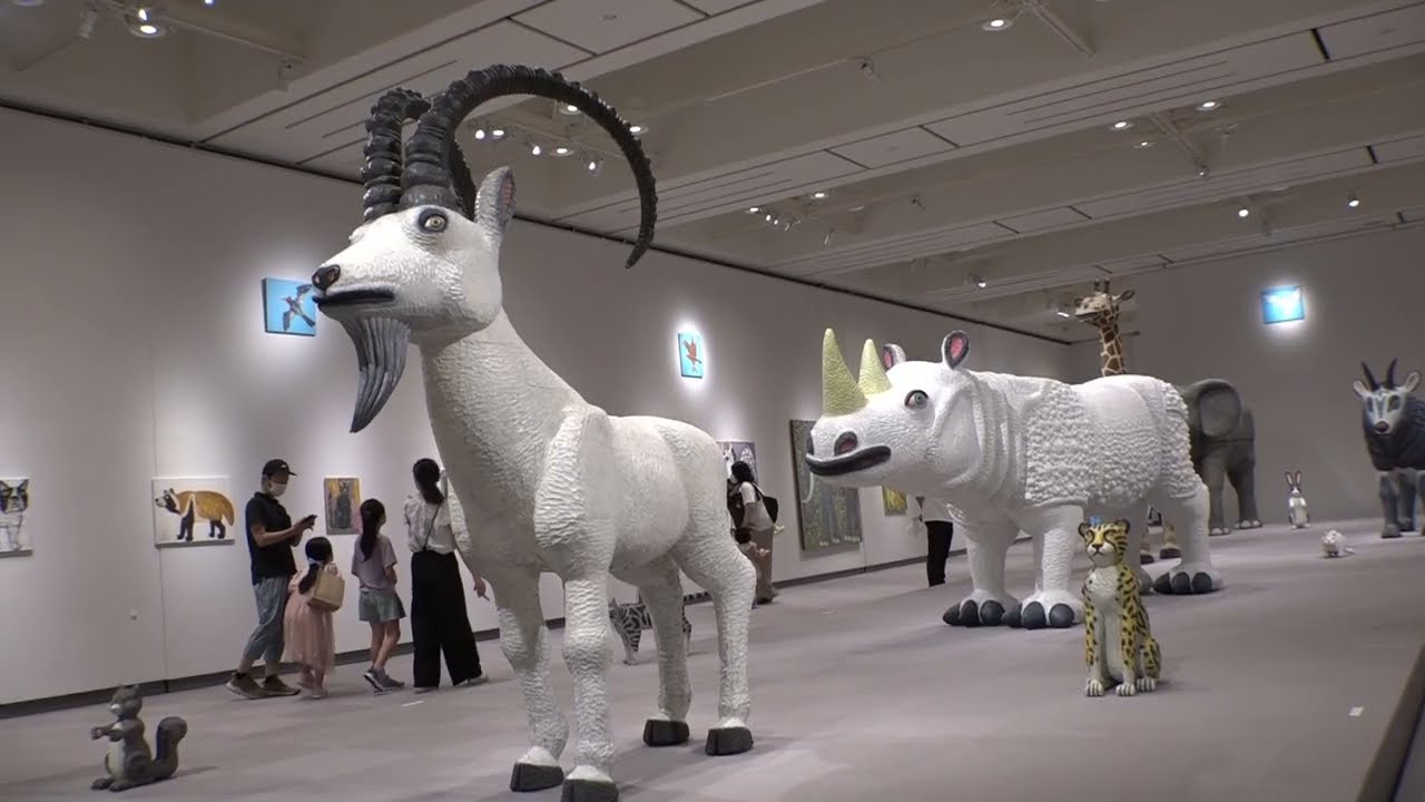 等身大の動物を】木彫りで表現 長岡市で展覧会開幕 「三沢厚彦
