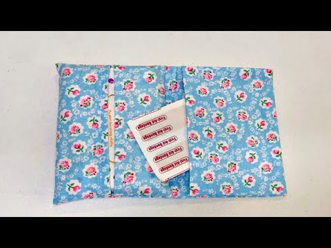 簡単】ポケットティッシュケースの作り方（ふた付きタイプ）1枚布で