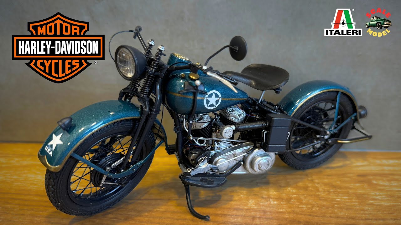 Harley Davidson WLA 750 model kit build Italeri 1:9 - YouTube