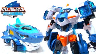 Shark car transforms into a robot! ] Miniforce Animaltron 