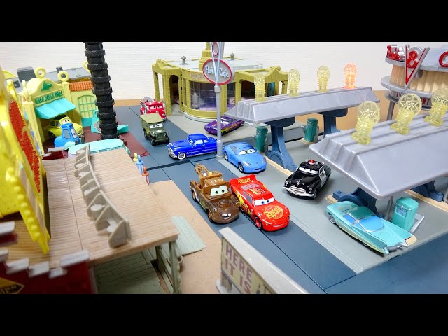 カーズ】マテルのプレイセット4種合体！ラジエーター・スプリングスの