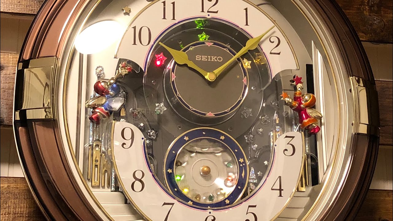 SEIKO FANTASIA RE549G(QXM111GRH) からくり時計 - YouTube