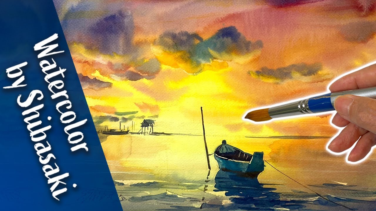 5 MIN Best Watercolor Tips | Sunset Sea - YouTube