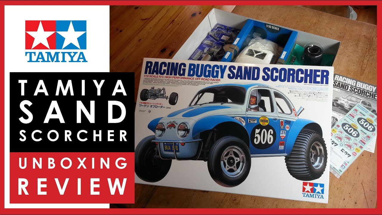 Review: Unboxing the Tamiya Sand Scorcher RC racing buggy - YouTube