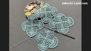 レース編みドイリー/かぎ針編みモチーフパターンNo.7￼【日本語字幕