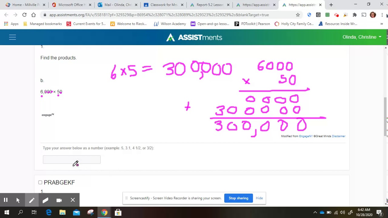 5th grade assistments 5.2 lesson 1 exit ticket - YouTube