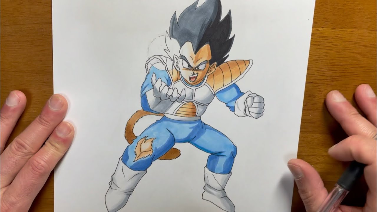 ドラゴンボール ベジータ 描いてみた DRAGON BALL Vegeta drawing