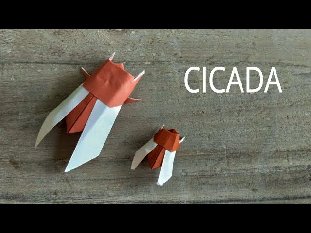 How to make a Easy Origami Cicada. 簡単セミの折り紙 - YouTube