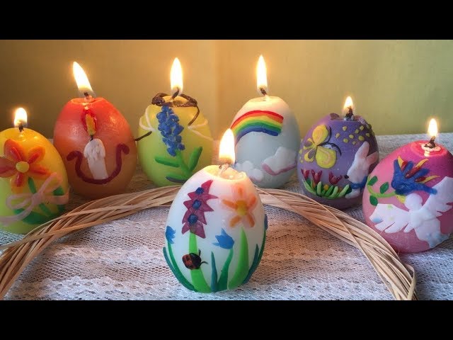 卵型ろうそく②』に模様をつけよう・エッグキャンドル・イースター